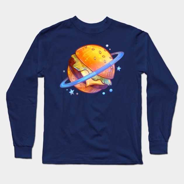 Galaxy Burger Long Sleeve T-Shirt by Claire Lin